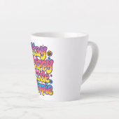 Vibrant Rainbow Stay Trippy Hippie Quote Latte Mok (Rechterhoek)