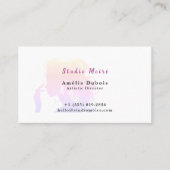 Vibrant Rainbow Subtle Luxury Salon QR Code Visitekaartje (Voorkant)