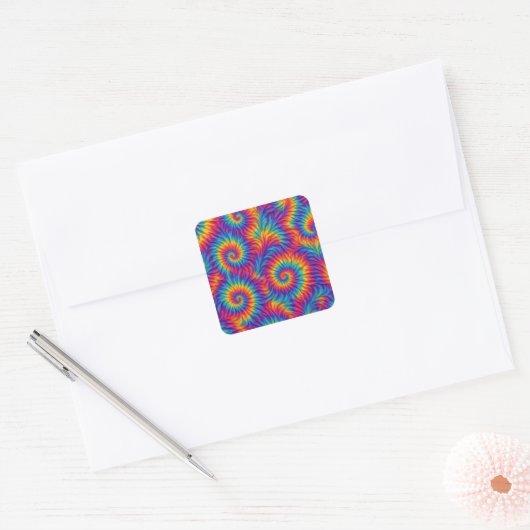 Vibrant Rainbow Tie-Dye Swirl Sticker (Envelop)