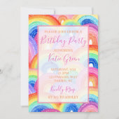 Vibrant Rainbow verjaardagsfeestje uitnodiging (Voorkant)