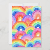 Vibrant Rainbow verjaardagsfeestje uitnodiging (Achterkant)