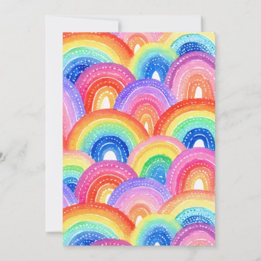 Vibrant Rainbow verjaardagsfeestje uitnodiging (Achterkant)