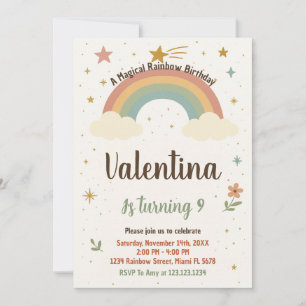 Vibrant Rainbow verjaardagsuitnodiging Kaart