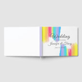 Vibrant Rainbow Waterverf Gay Pride LGBTQ Weddensc Gastenboek (Volledig)