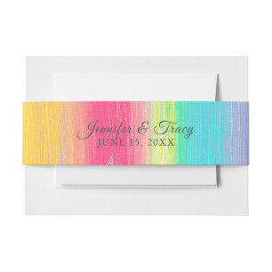 Vibrant Rainbow Waterverf LGBTQ Gay Pride Weddensc Uitnodigingen Wikkel