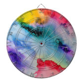 Vibrant Rainbow Waterverf Patroon Dartbord (Voorkant)