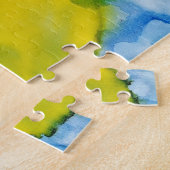 Vibrant Rainbow Waterverf Patroon Legpuzzel (Zijkant)