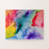 Vibrant Rainbow Waterverf Patroon Legpuzzel (Horizontaal)