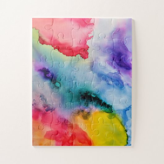 Vibrant Rainbow Waterverf Patroon Legpuzzel (Verticaal)