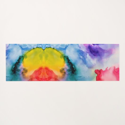 Vibrant Rainbow Waterverf Patroon Yogamat (Achterkant (horizontaal))