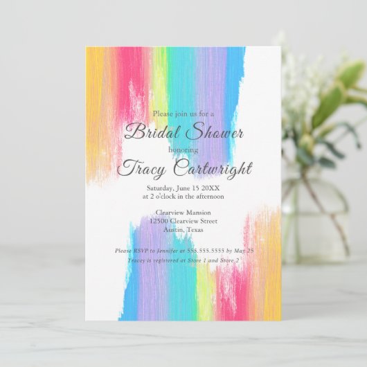 Vibrant Rainbow Waterverf Vrijgezellenfeest Kaart (Staand voorkant)