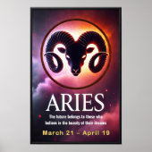 Vibrant Ram Zodiac Sign Poster (Voorkant)