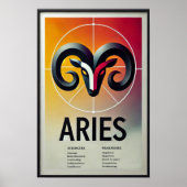 Vibrant Ram Zodiac Sign Poster (Voorkant)