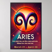 Vibrant Ram Zodiac Sign Poster (Voorkant)
