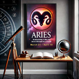 Vibrant Ram Zodiac Sign Poster