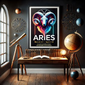 Vibrant Ram Zodiac Sign Poster
