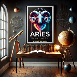Vibrant Ram Zodiac Sign Poster