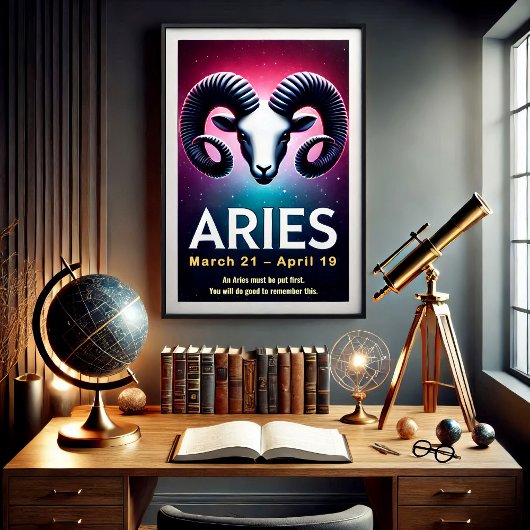 Vibrant Ram Zodiac Sign Poster