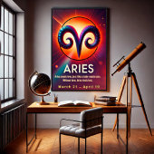 Vibrant Ram Zodiac Sign Poster