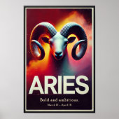 Vibrant Ram Zodiac Sign Poster (Voorkant)