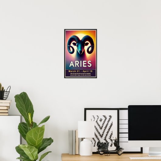 Vibrant Ram Zodiac Sign Poster (Thuiskantoor)