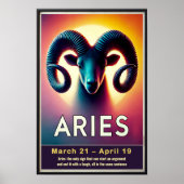 Vibrant Ram Zodiac Sign Poster (Voorkant)