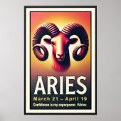 Vibrant Ram Zodiac Sign Poster (Voorkant)