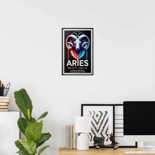 Vibrant Ram Zodiac Sign Poster (Thuiskantoor)