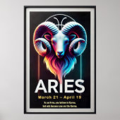 Vibrant Ram Zodiac Sign Poster (Voorkant)