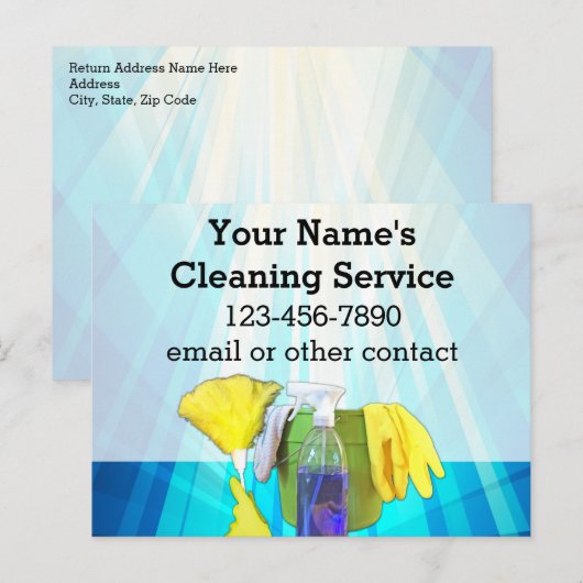 Vibrant Rays Custom Cleaning Service Business Briefkaart (Voorkant / Achterkant)