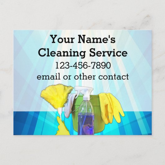 Vibrant Rays Custom Cleaning Service Business Briefkaart (Voorkant)
