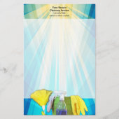 Vibrant Rays Custom Cleaning Service Business Briefpapier (Voorkant)
