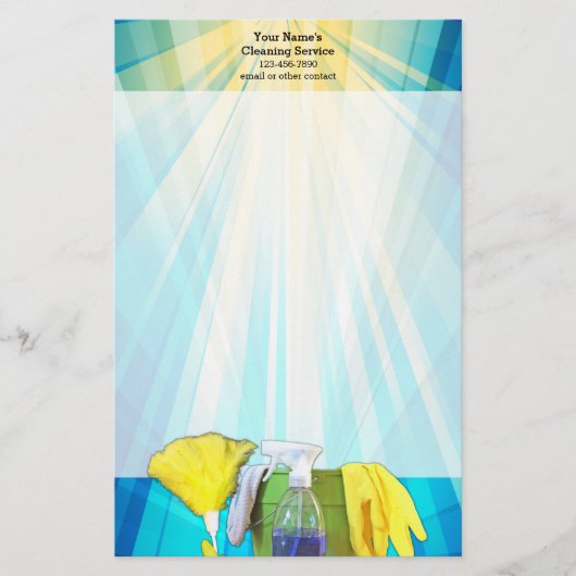 Vibrant Rays Custom Cleaning Service Business Briefpapier (Voorkant)