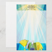 Vibrant Rays Custom Cleaning Service Business Briefpapier (Voorkant / Achterkant)