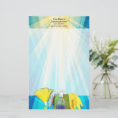 Vibrant Rays Custom Cleaning Service Business Briefpapier (Staand voorkant)