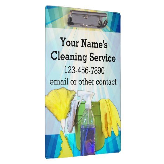 Vibrant Rays Custom Cleaning Service Business Klembord (Rechts)