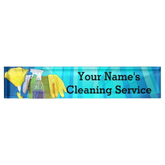 Vibrant Rays Custom Cleaning Service Business Naambordje (Voorkant)