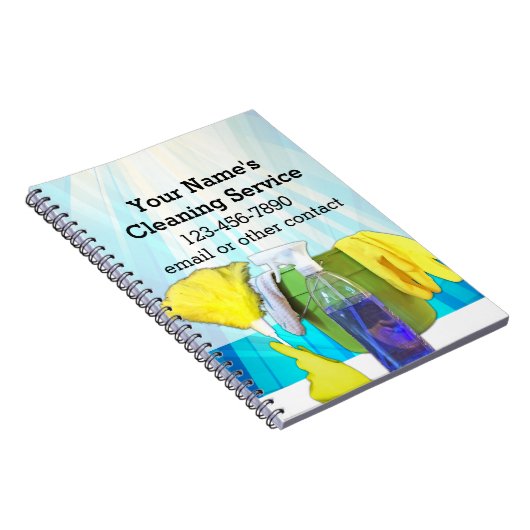 Vibrant Rays Custom Cleaning Service Business Notitieboek (Rechterzijde)