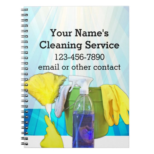 Vibrant Rays Custom Cleaning Service Business Notitieboek (Voorkant)