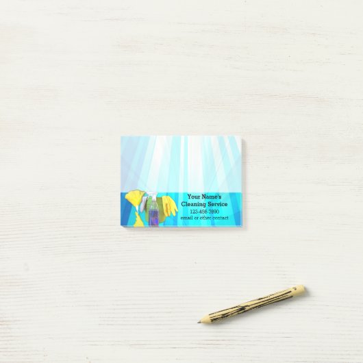 Vibrant Rays Custom Cleaning Service Business Post-it® Notes (Op bureau)