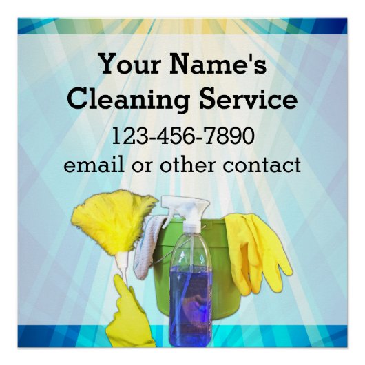 Vibrant Rays Custom Cleaning Service Business Poster (Voorkant)