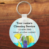 Vibrant Rays Custom Cleaning Service Business Sleutelhanger (Voorkant)