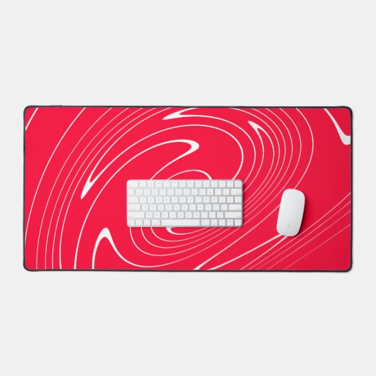 Vibrant Red Abstract Swirl Bureaumat (Keyboard & Muis)