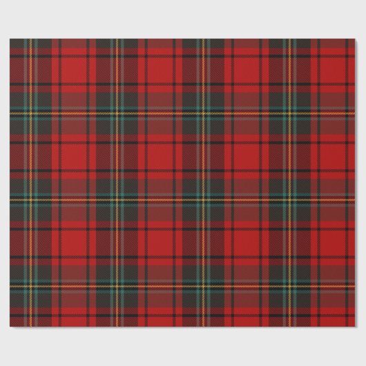 Vibrant Red and Black Scottish Tartan Plaid Cadeaupapier (Vlak)