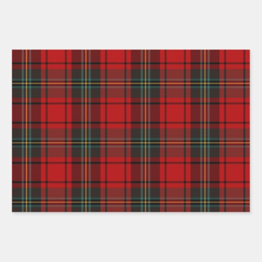 Vibrant Red and Black Scottish Tartan Plaid Inpakpapier Vel (Voorkant 2)