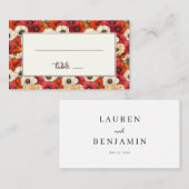 Vibrant Red and Orange Floral Border Plaatskaartje (Voorkant / Achterkant)