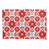 Vibrant Red And White Floral Pattern With Pearl Kussensloop (Voorkant)