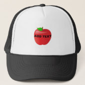 Vibrant Red Apple Image Printed in Center ADD TEXT Trucker Pet (Voorkant)