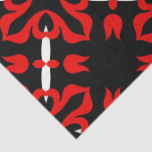 Vibrant Red Black en White, Japans patroon Tissuepapier (Detail)