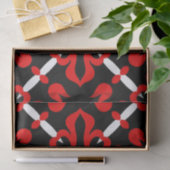 Vibrant Red Black en White, Japans patroon Tissuepapier (Geschenk)